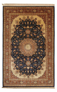 Tapis de Qom en soie Tapis 216x132cm - Tapis oriental – product image