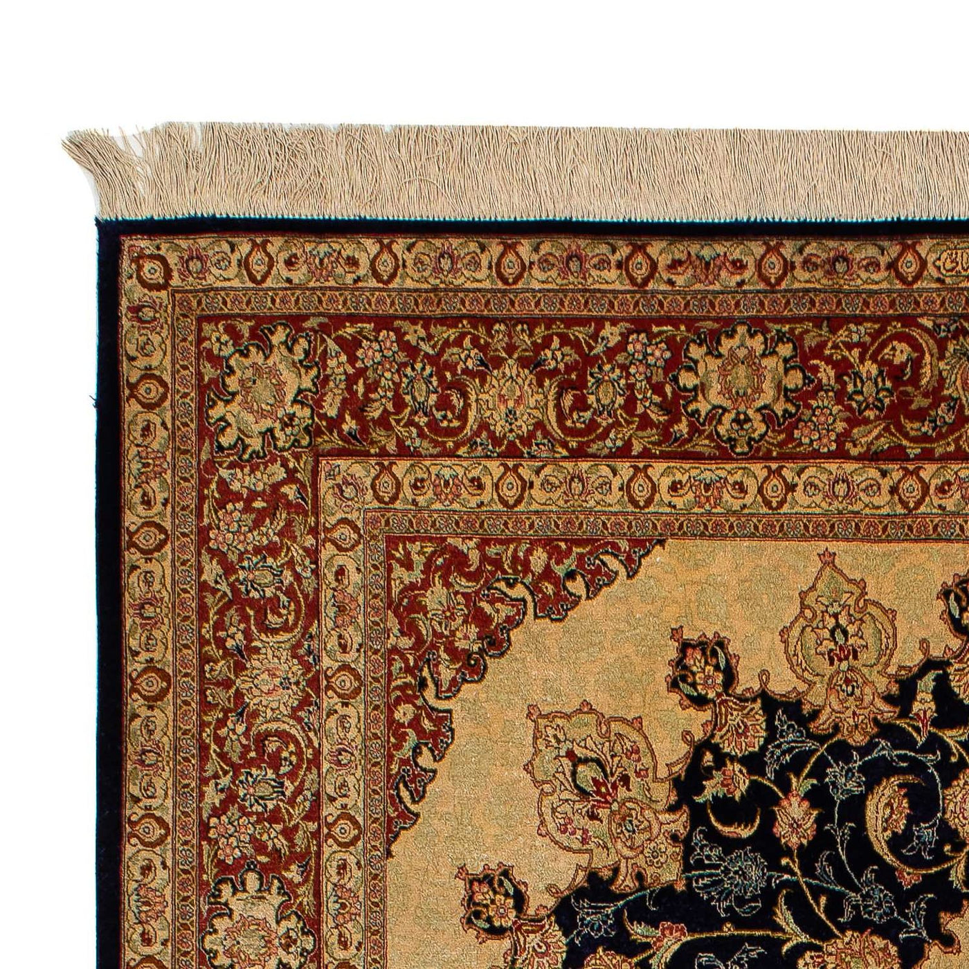 Tapis de Qom en soie Tapis 216x132cm - Tapis oriental