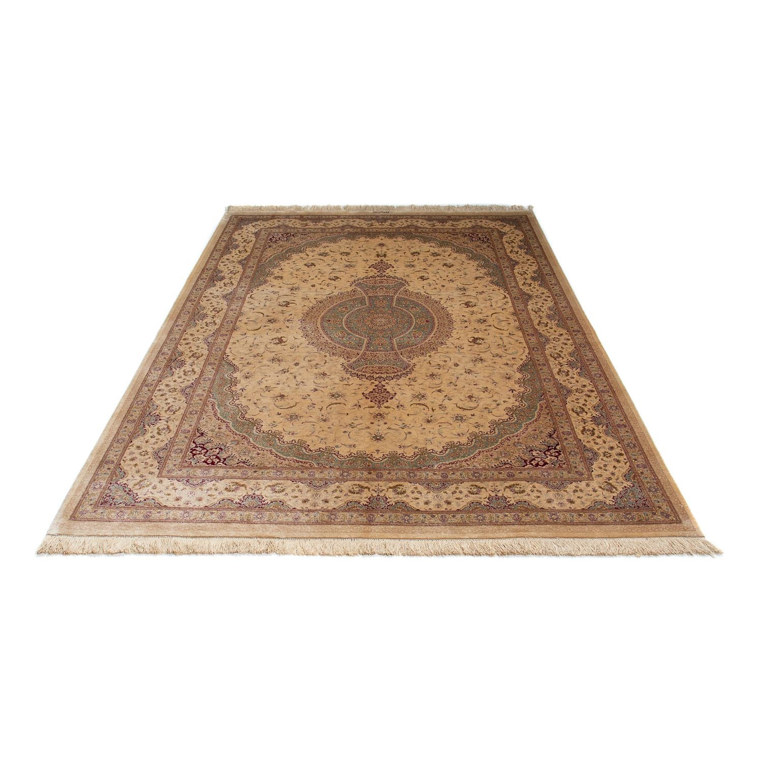 Tapis persan - Ghom - 233 x 158 cm - beige