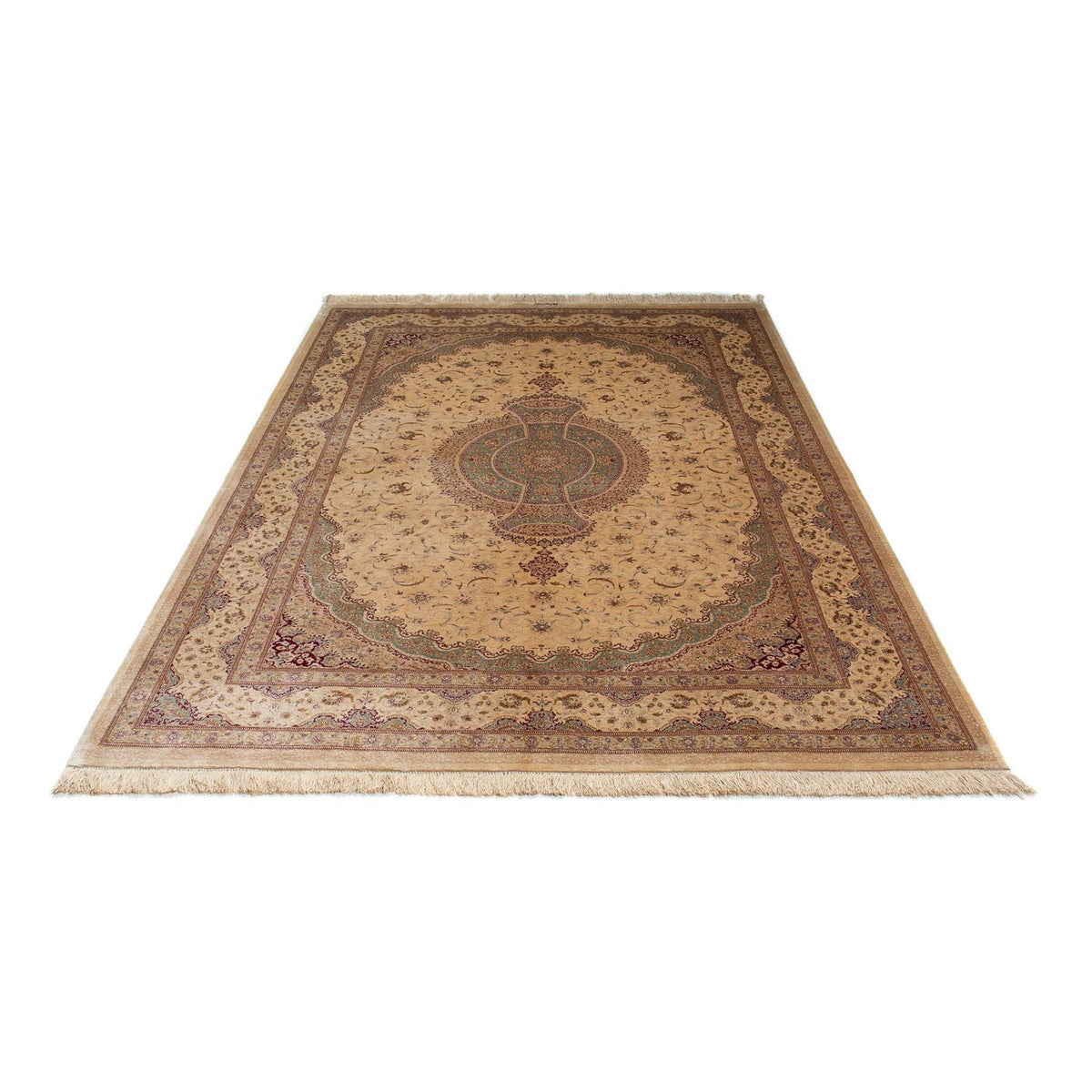 Tapis persan - Ghom - 233 x 158 cm - beige