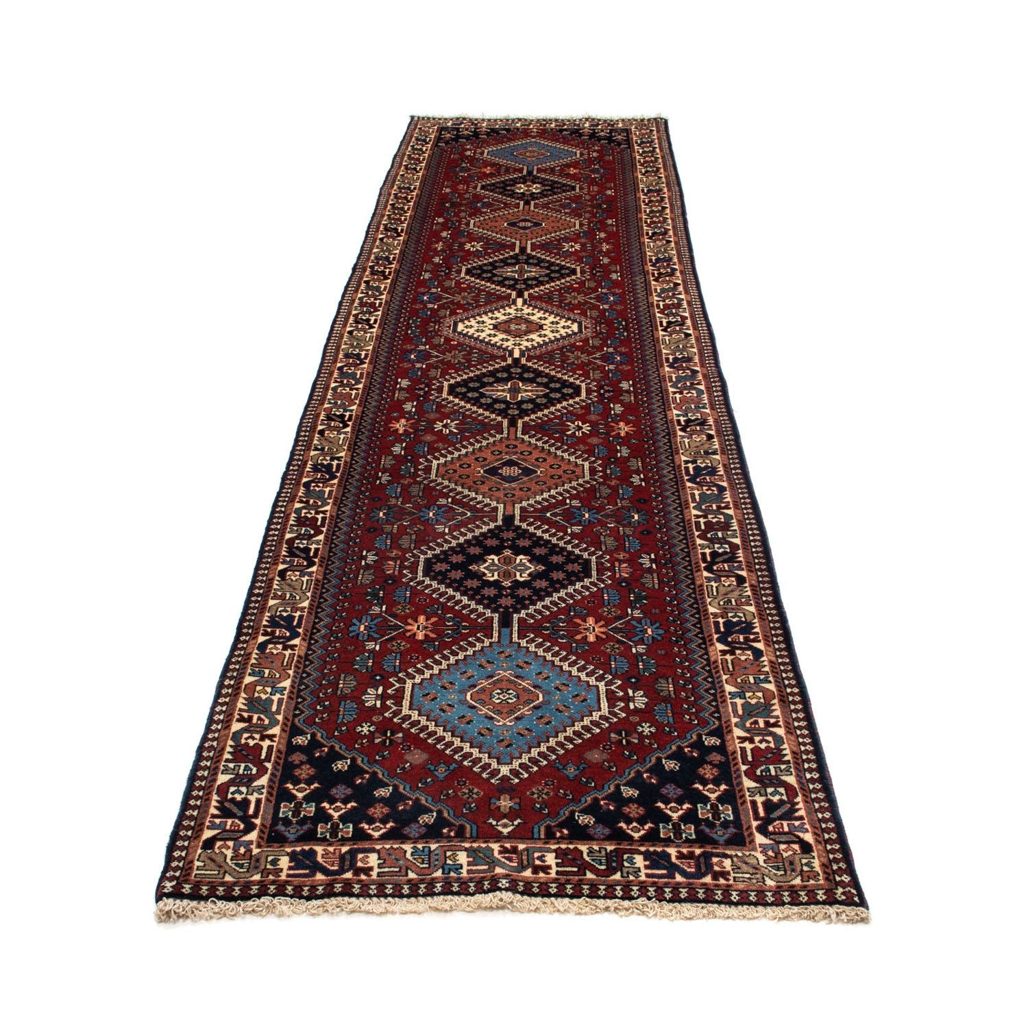 Tapis de couloir Tapis persan - Nomadic - 373 x 80 cm - rouge foncé