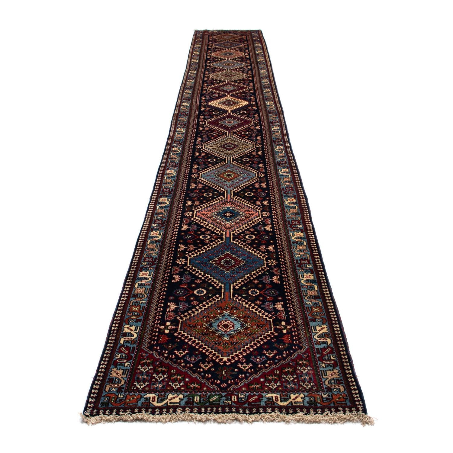 Tapis de couloir Tapis persan - Nomadic - 580 x 83 cm - bleu foncé