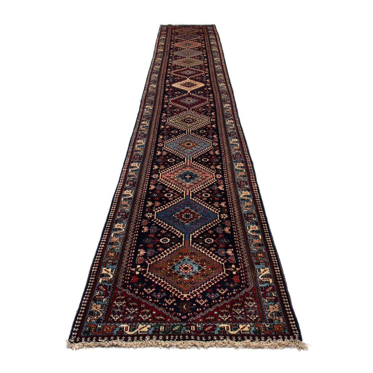 Tapis de couloir Tapis persan - Nomadic - 580 x 83 cm - bleu foncé