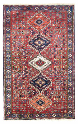 Tapis persan - Nomadic - 217 x 130 cm - rouge foncé