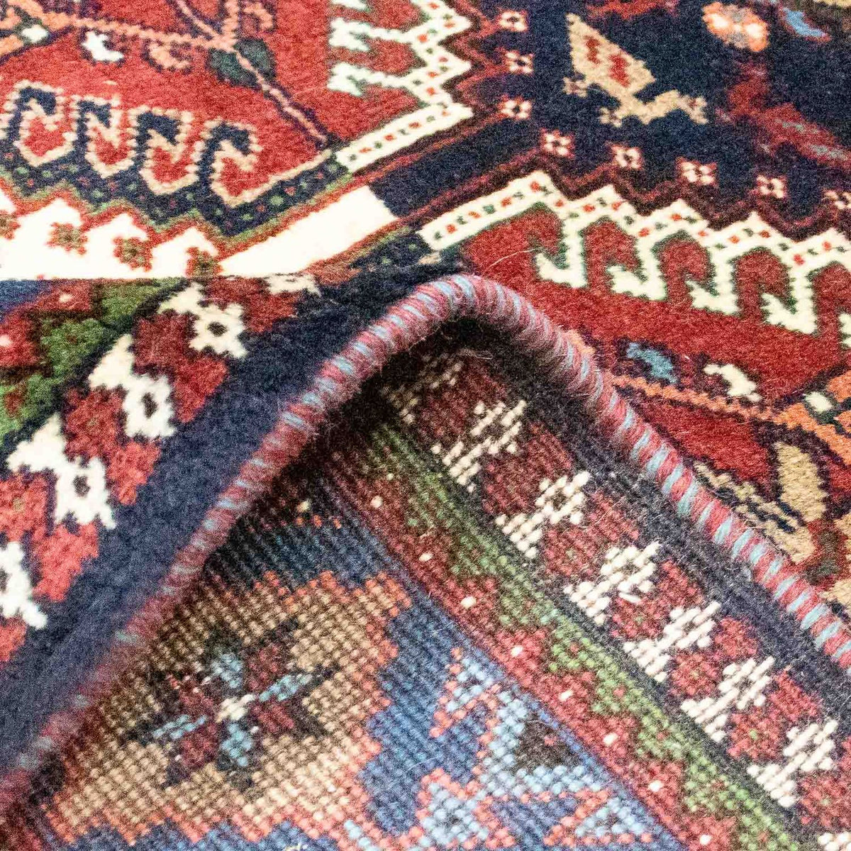 Tapis persan - Nomadic - 217 x 130 cm - rouge foncé