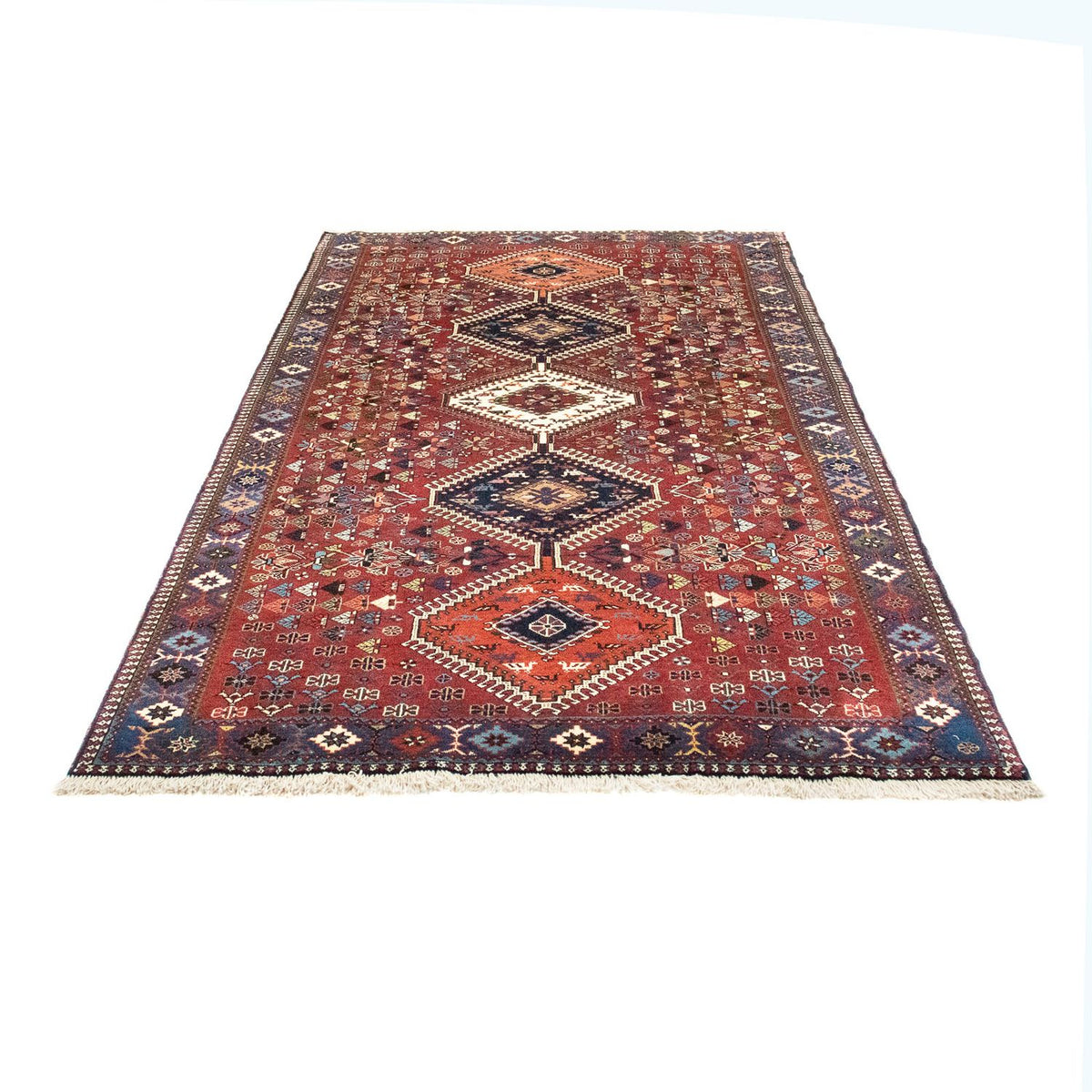 Tapis persan - Nomadic - 217 x 130 cm - rouge foncé