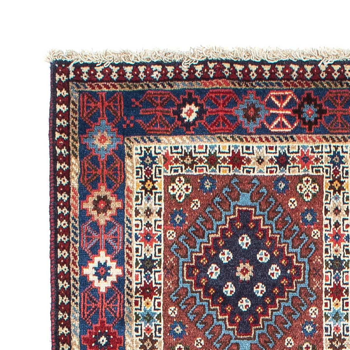 Tapis de couloir Tapis persan - Nomadic - 196 x 80 cm - bleu