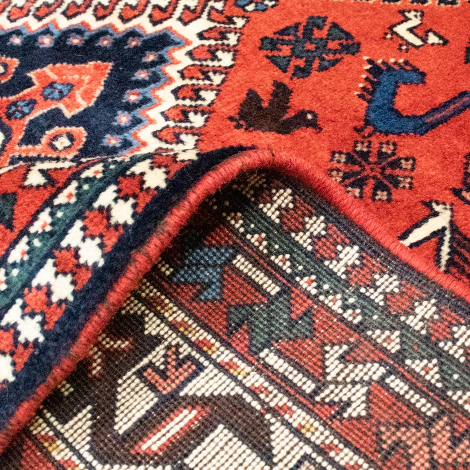 Tapis persan - Nomadic - 195 x 141 cm - rouge