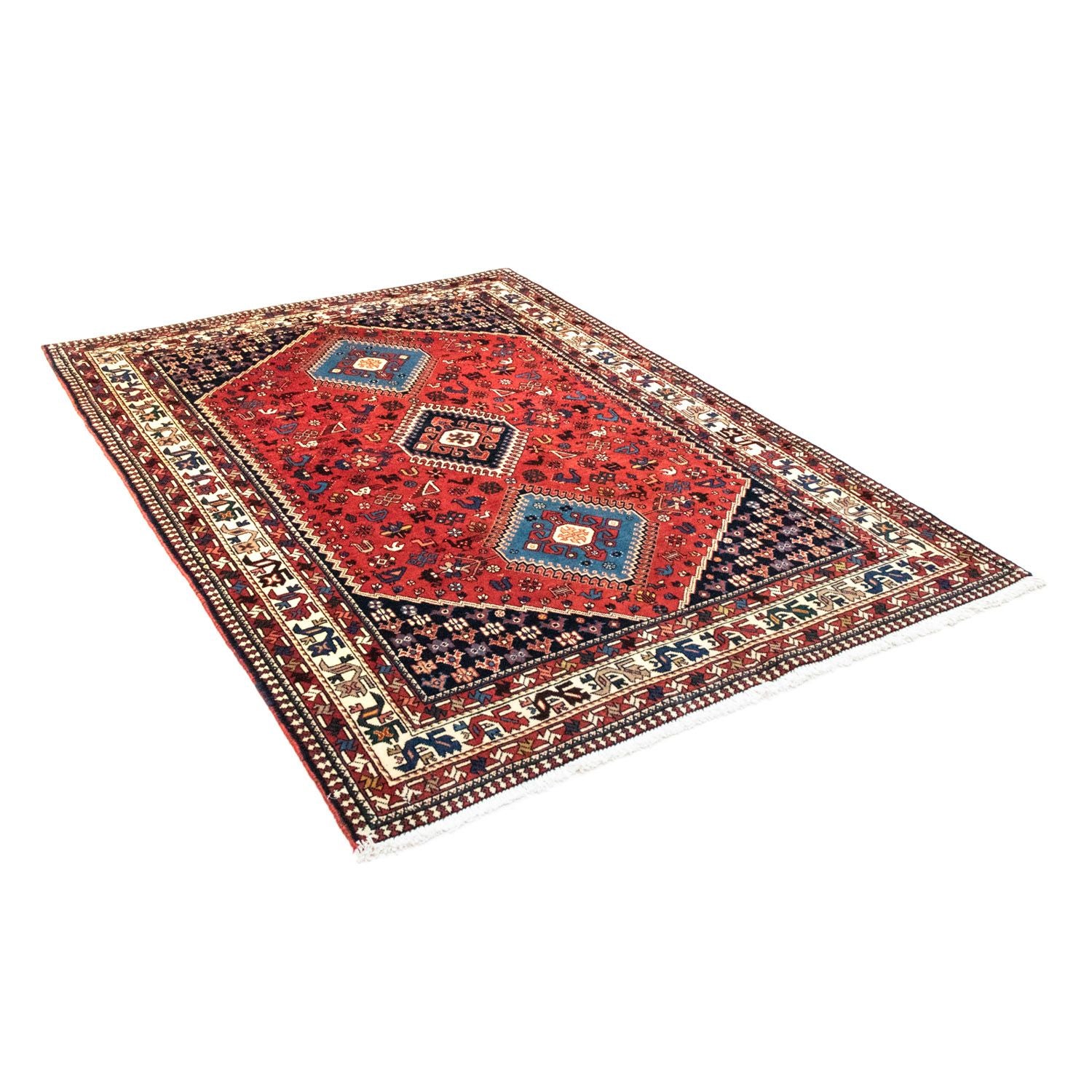 Tapis persan - Nomadic - 195 x 141 cm - rouge