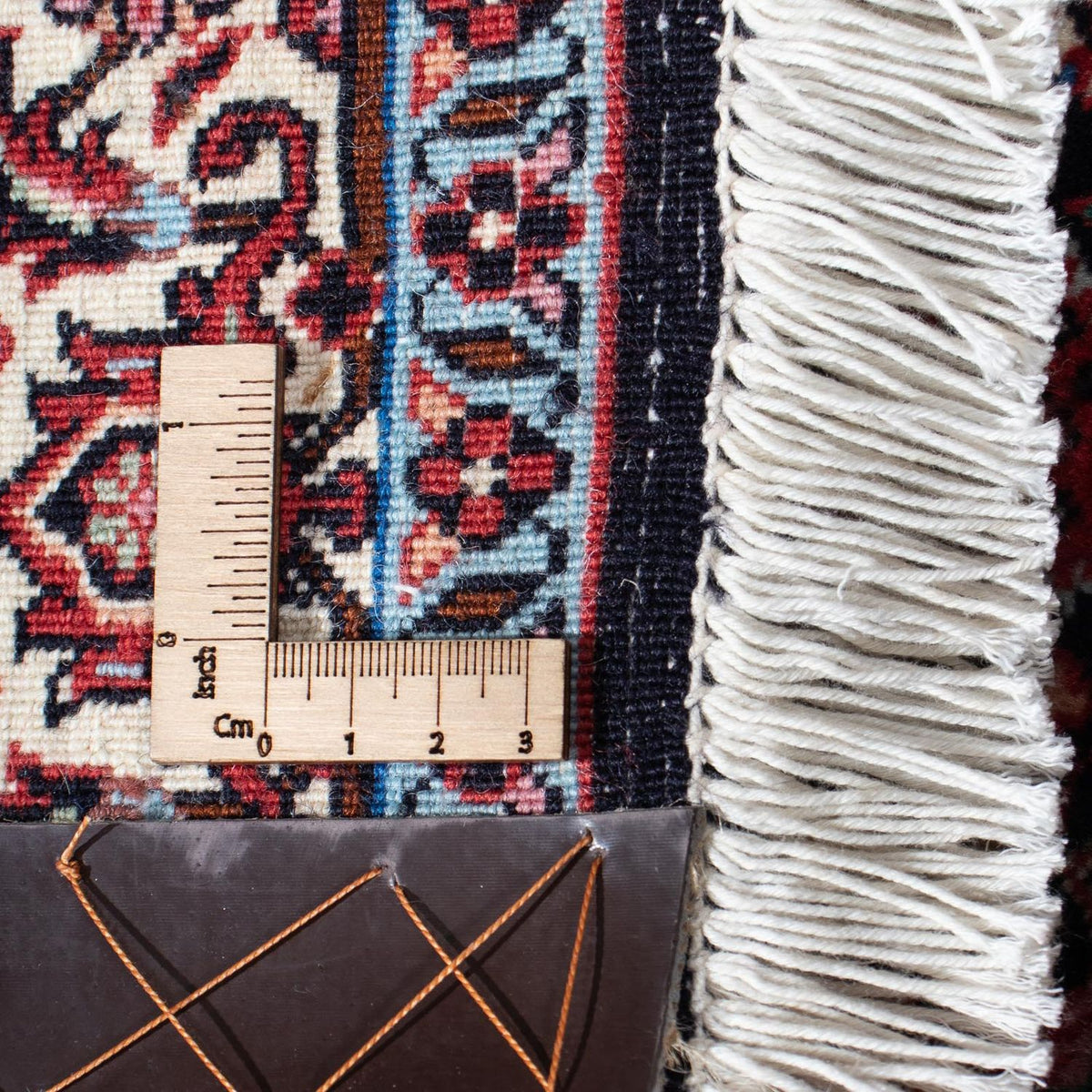 Tapis de couloir Tapis persan - Bidjar - 218 x 77 cm - bleu foncé