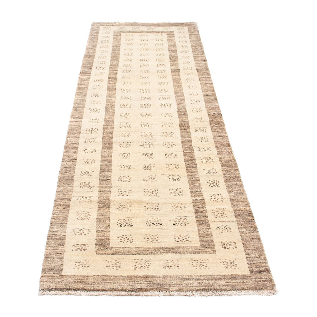 Tapis de couloir Tapis Gabbeh - Loribaft Persan - 295 x 79 cm - beige