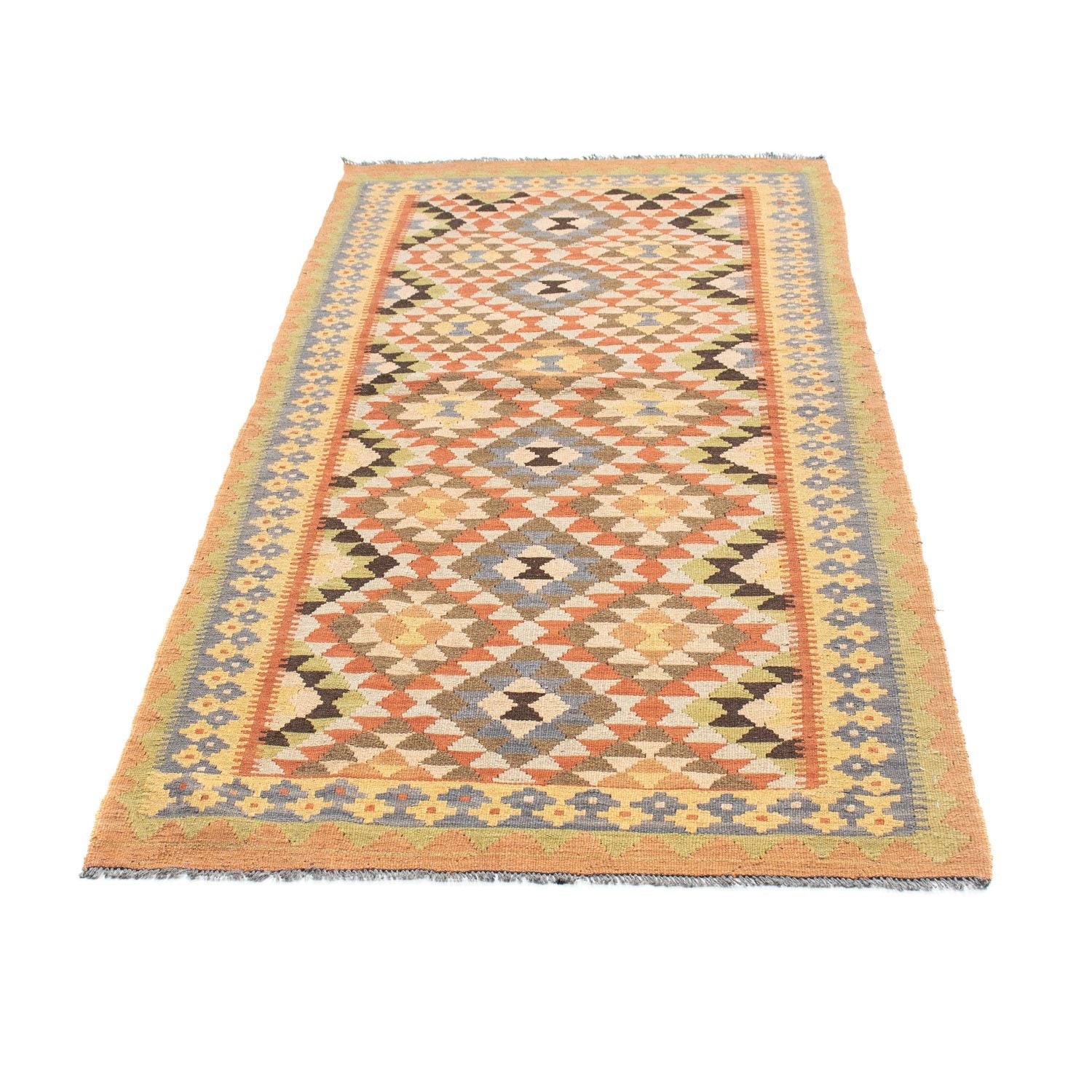 Tapis de couloir Tapis Kelim - Oriental - 200 x 91 cm - marron clair