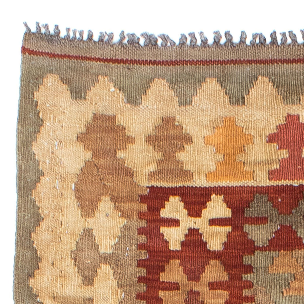 Tapis de couloir Tapis Kelim - Oriental - 198 x 81 cm - marron clair