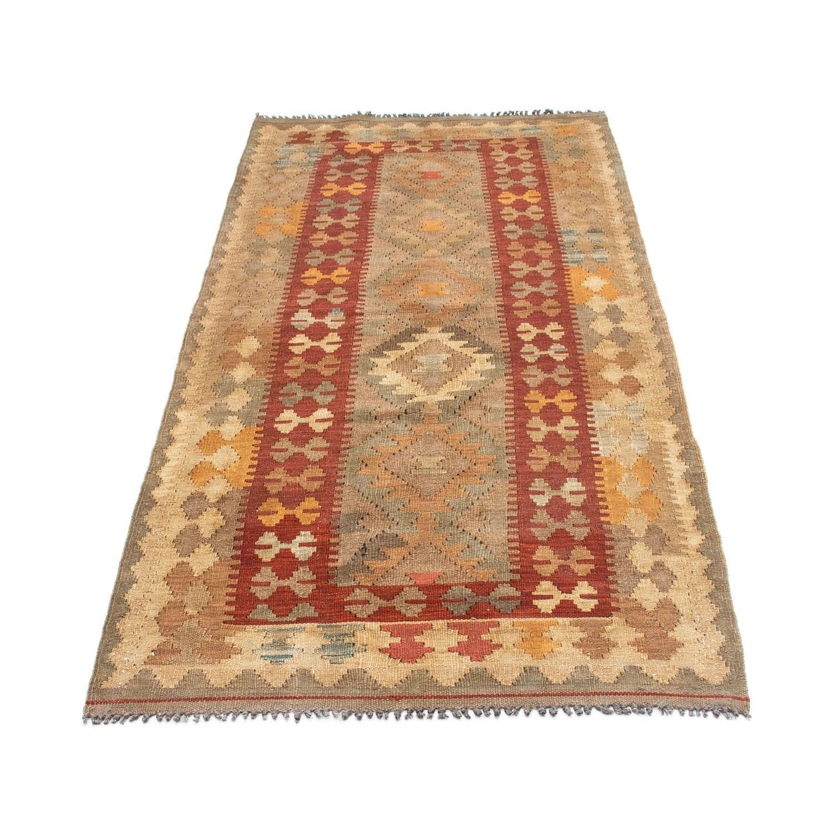 Tapis de couloir Tapis Kelim - Oriental - 198 x 81 cm - marron clair