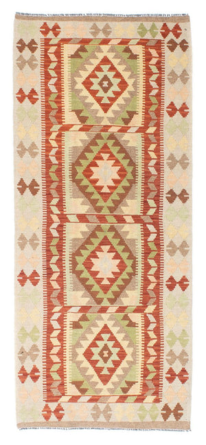 Tapis de couloir Tapis Kelim - Oriental - 196 x 86 cm - beige