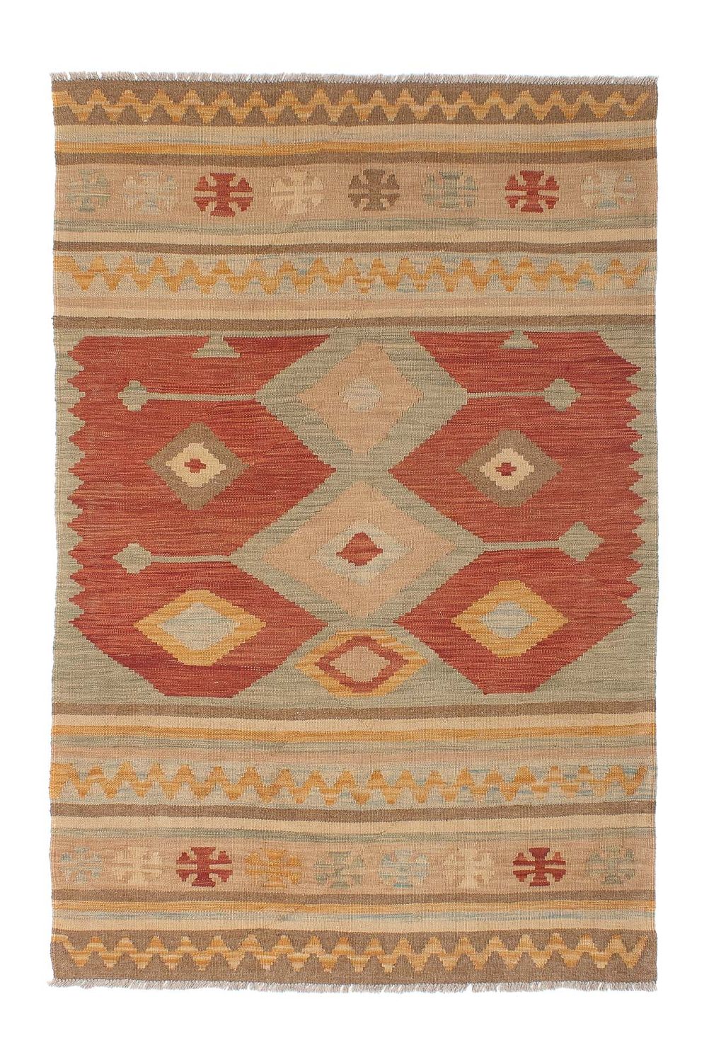 Tapis Kelim - Splash - 192 x 126 cm - multicolore