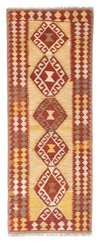 Tapis de couloir Tapis Kelim - Oriental - 196 x 78 cm - beige