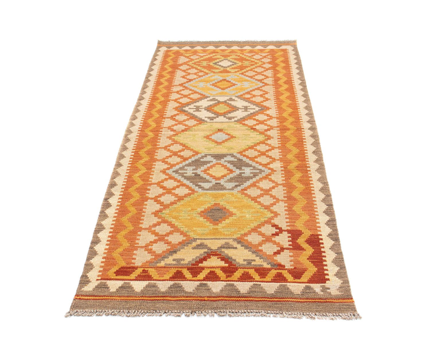 Tapis de couloir Tapis Kelim - Oriental - 202 x 76 cm - beige