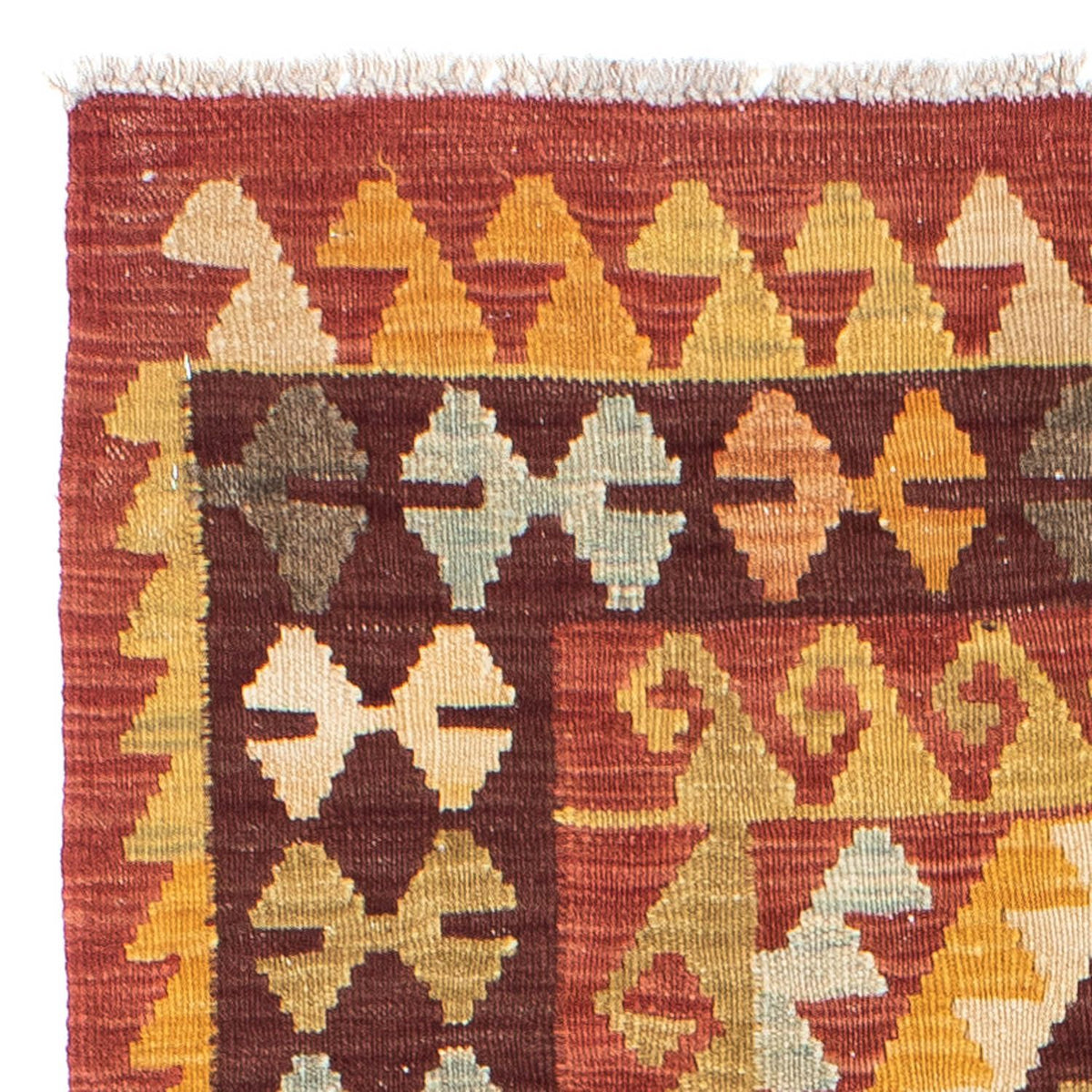 Tapis de couloir Tapis Kelim - Oriental - 204 x 77 cm - rouge