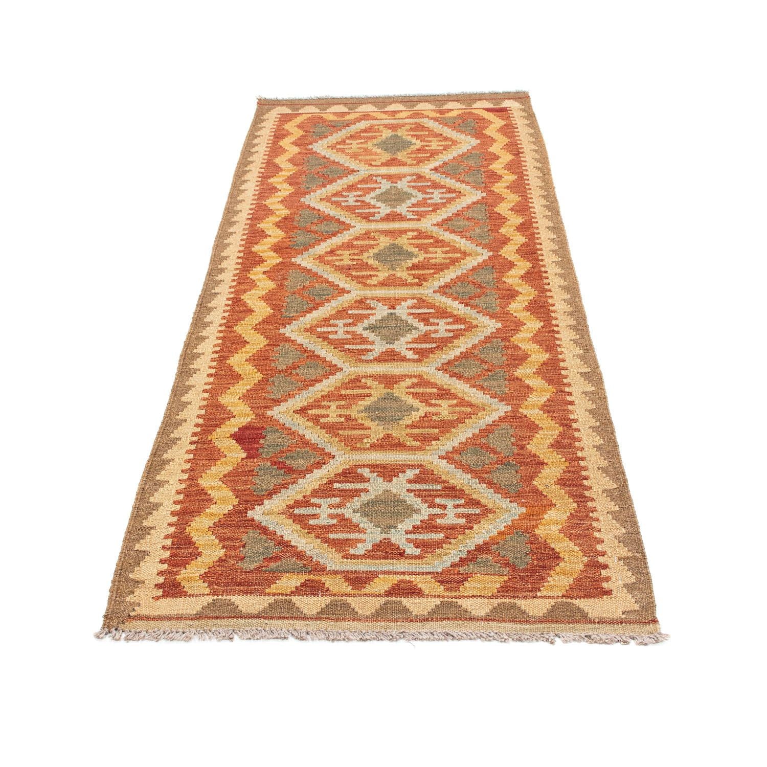 Tapis de couloir Tapis Kelim - Oriental - 195 x 75 cm - beige