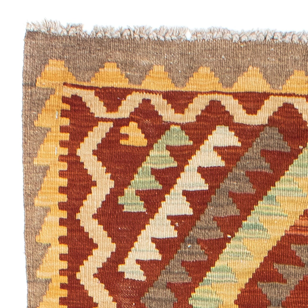 Tapis de couloir Tapis Kelim - Oriental - 214 x 82 cm - rouille