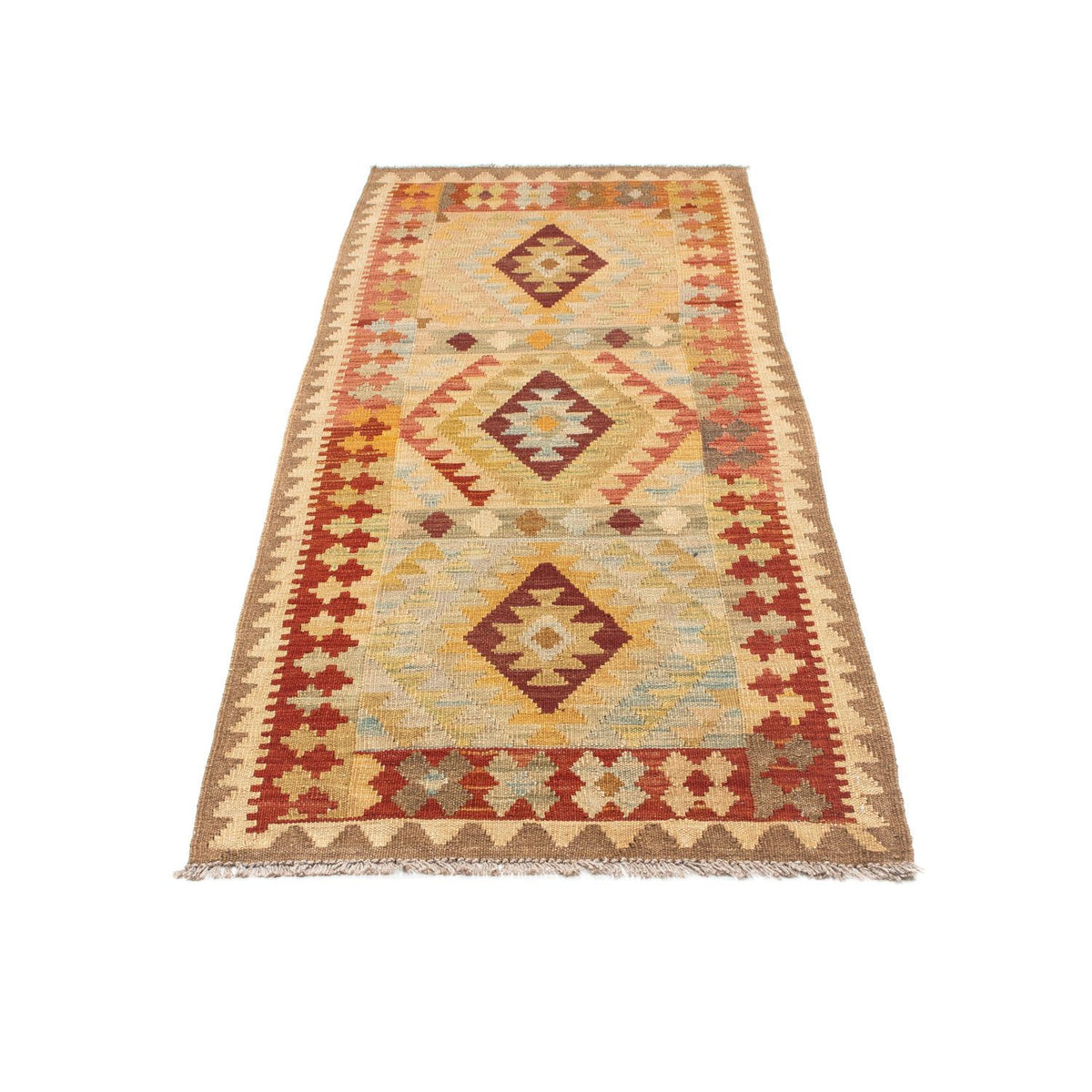 Tapis de couloir Tapis Kelim - Oriental - 198 x 75 cm - beige