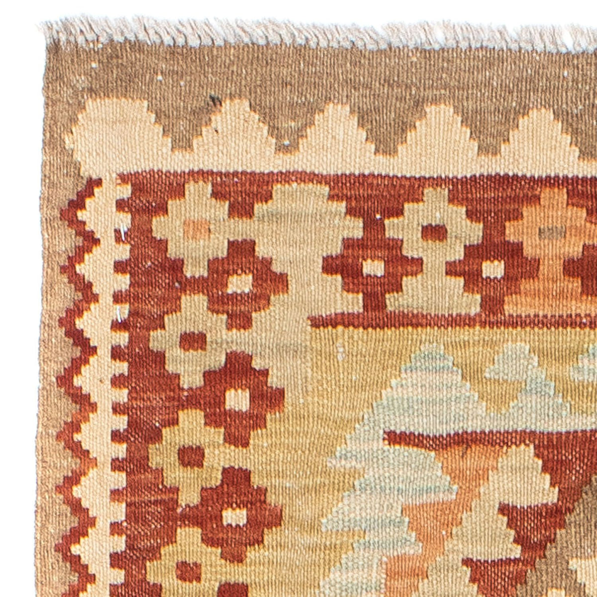 Tapis de couloir Tapis Kelim - Oriental - 200 x 75 cm - beige