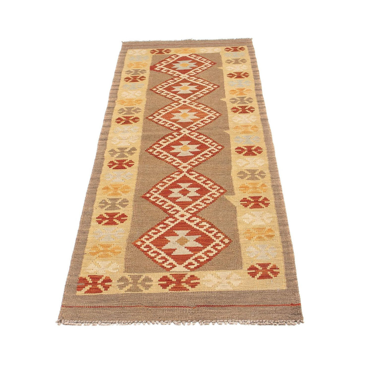 Tapis de couloir Tapis Kelim - Splash - 195 x 62 cm - multicolore