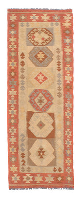 Tapis de couloir Tapis Kelim - Splash - 199 x 67 cm - beige