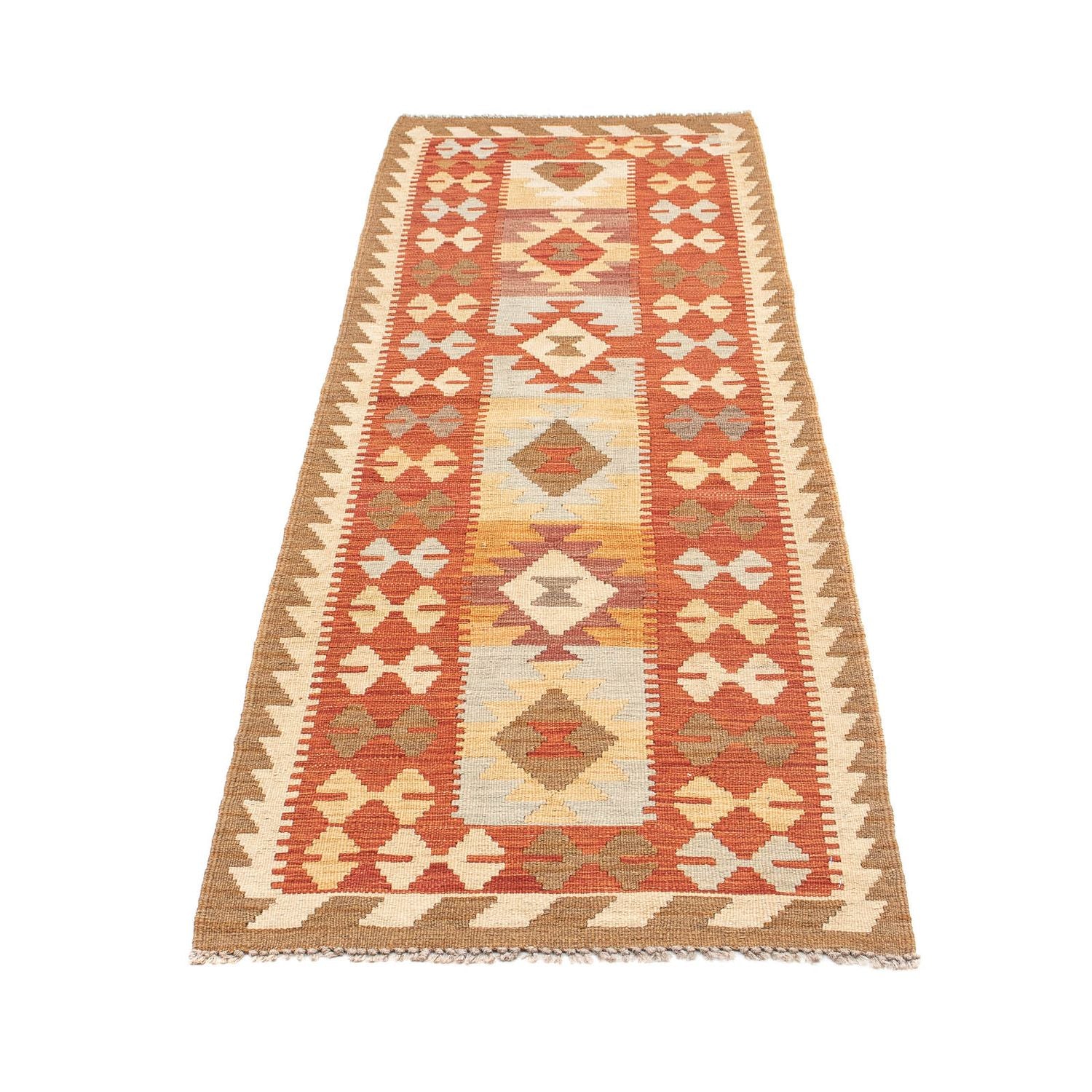 Tapis de couloir Tapis Kelim - Splash - 198 x 62 cm - multicolore
