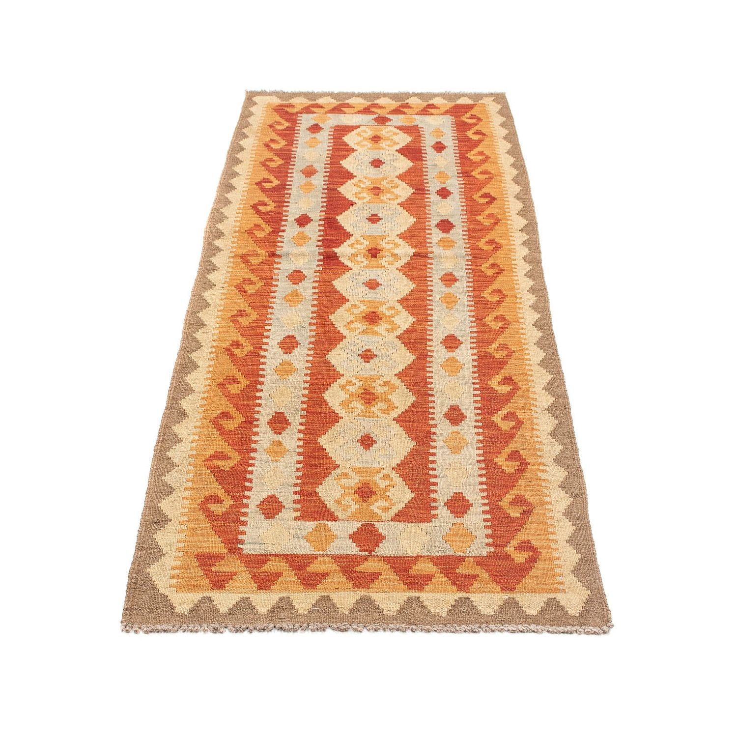 Tapis de couloir Tapis Kelim - Splash - 197 x 63 cm - rouge