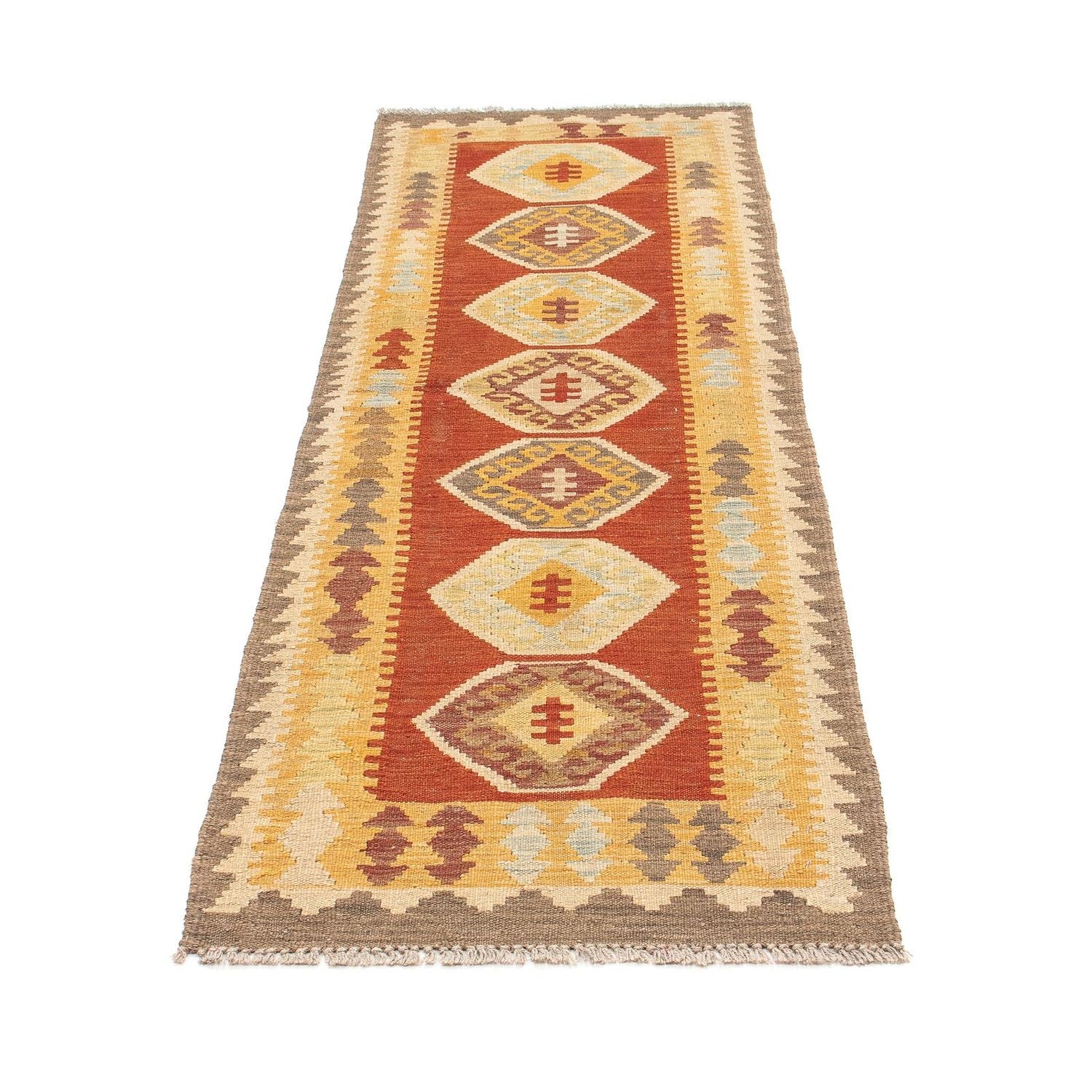 Tapis de couloir Tapis Kelim - Splash - 192 x 63 cm - multicolore