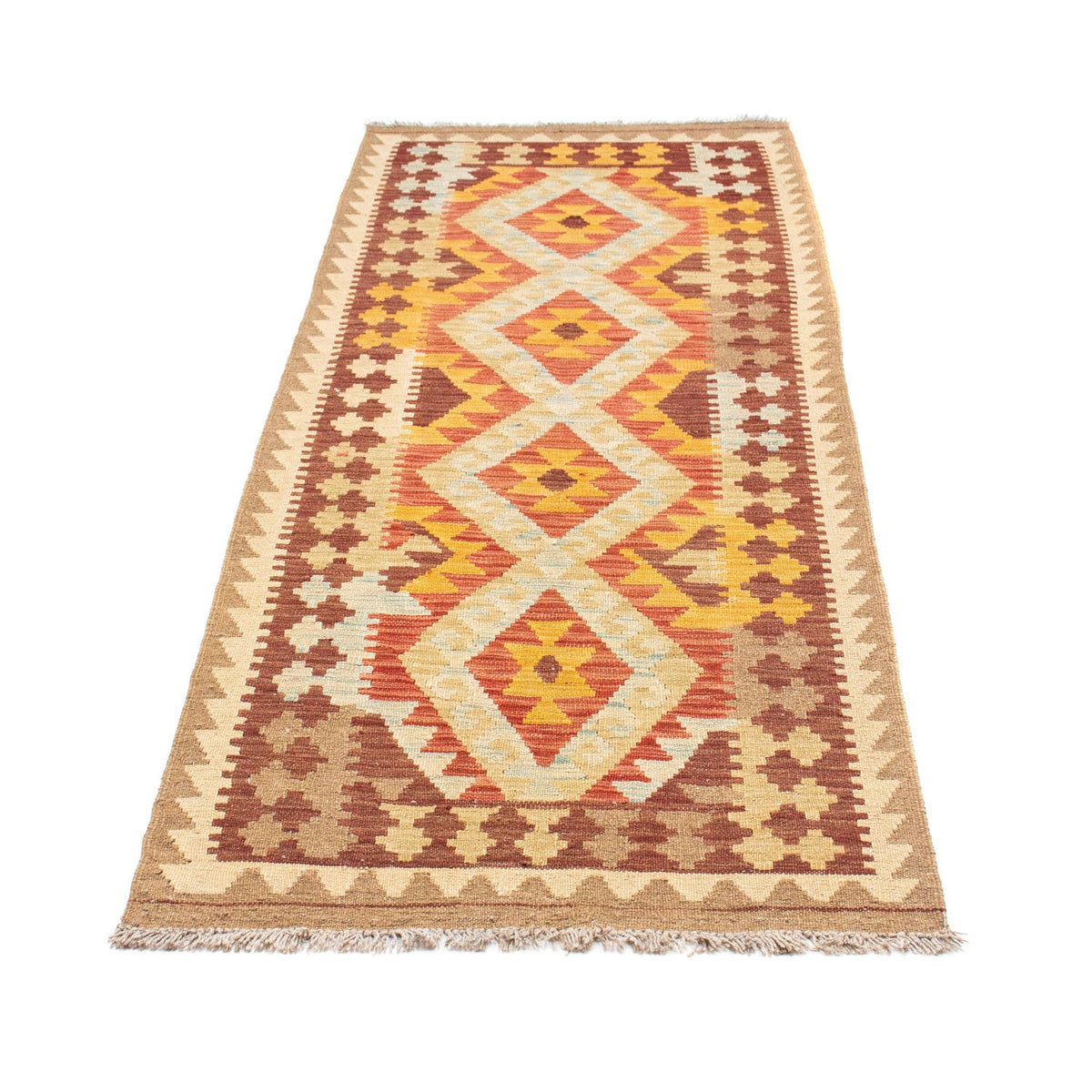 Tapis de couloir Tapis Kelim - Oriental - 200 x 70 cm - beige