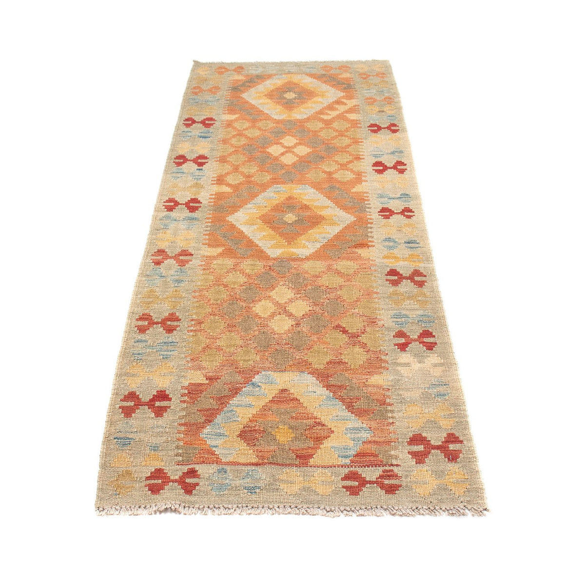 Tapis de couloir Tapis Kelim - Splash - 199 x 64 cm - multicolore