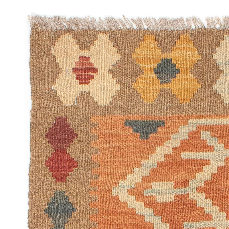 Tapis de couloir Tapis Kelim - Splash - 200 x 62 cm - marron