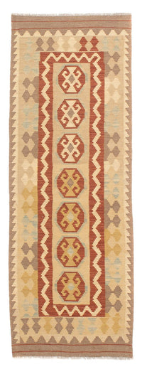 Tapis de couloir Tapis Kelim - Splash - 197 x 68 cm - marron clair