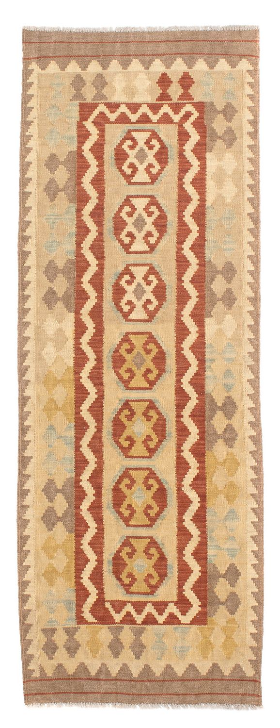 Tapis de couloir Tapis Kelim - Splash - 197 x 68 cm - marron clair