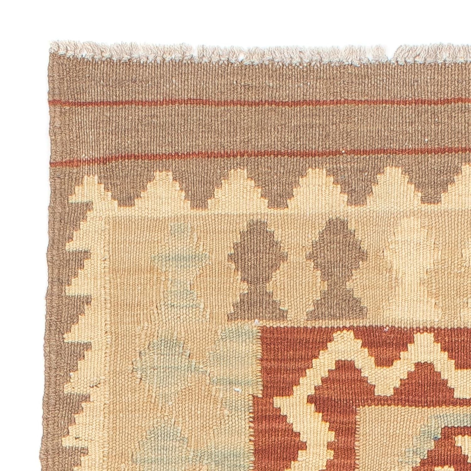 Tapis de couloir Tapis Kelim - Splash - 197 x 68 cm - marron clair