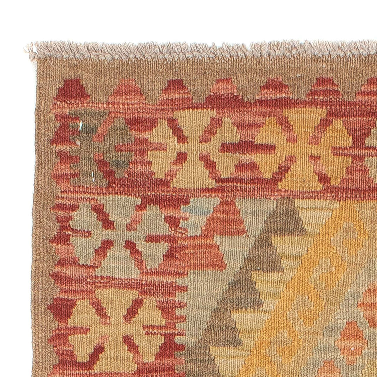 Tapis de couloir Tapis Kelim - Splash - 207 x 66 cm - rouge clair