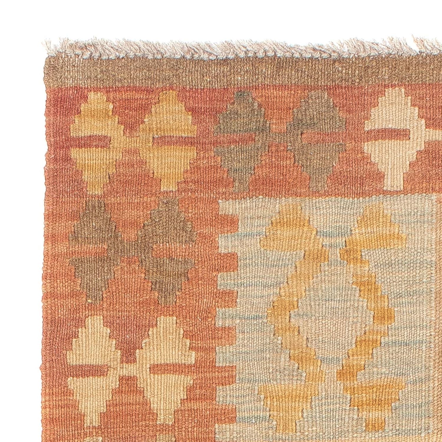Tapis de couloir Tapis Kelim - Splash - 206 x 61 cm - rouille