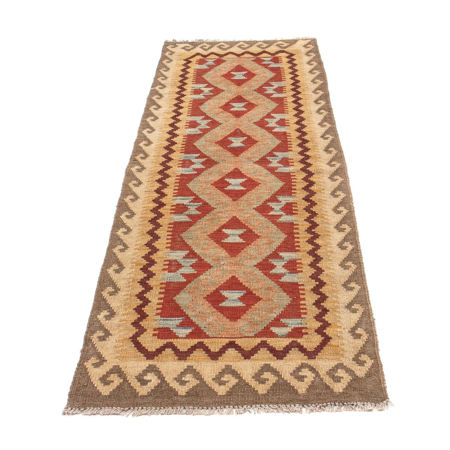 Tapis de couloir Tapis Kelim - Splash - 202 x 64 cm - multicolore