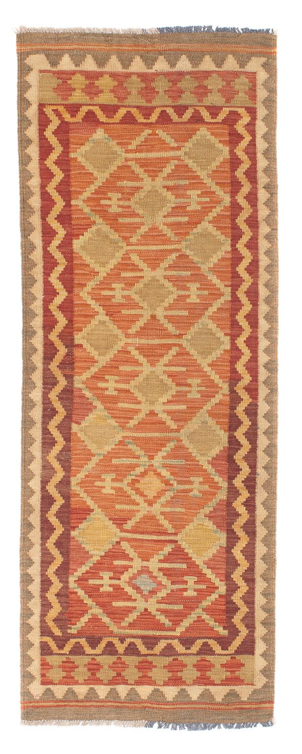 Tapis de couloir Tapis Kelim - Splash - 198 x 68 cm - rouille