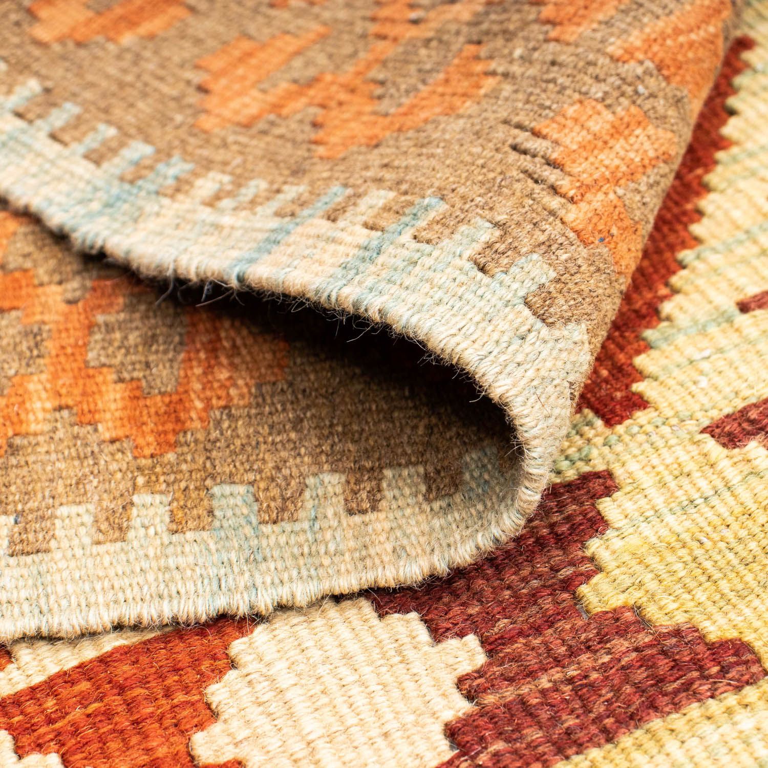Tapis de couloir Tapis Kelim - Oriental - 199 x 77 cm - beige