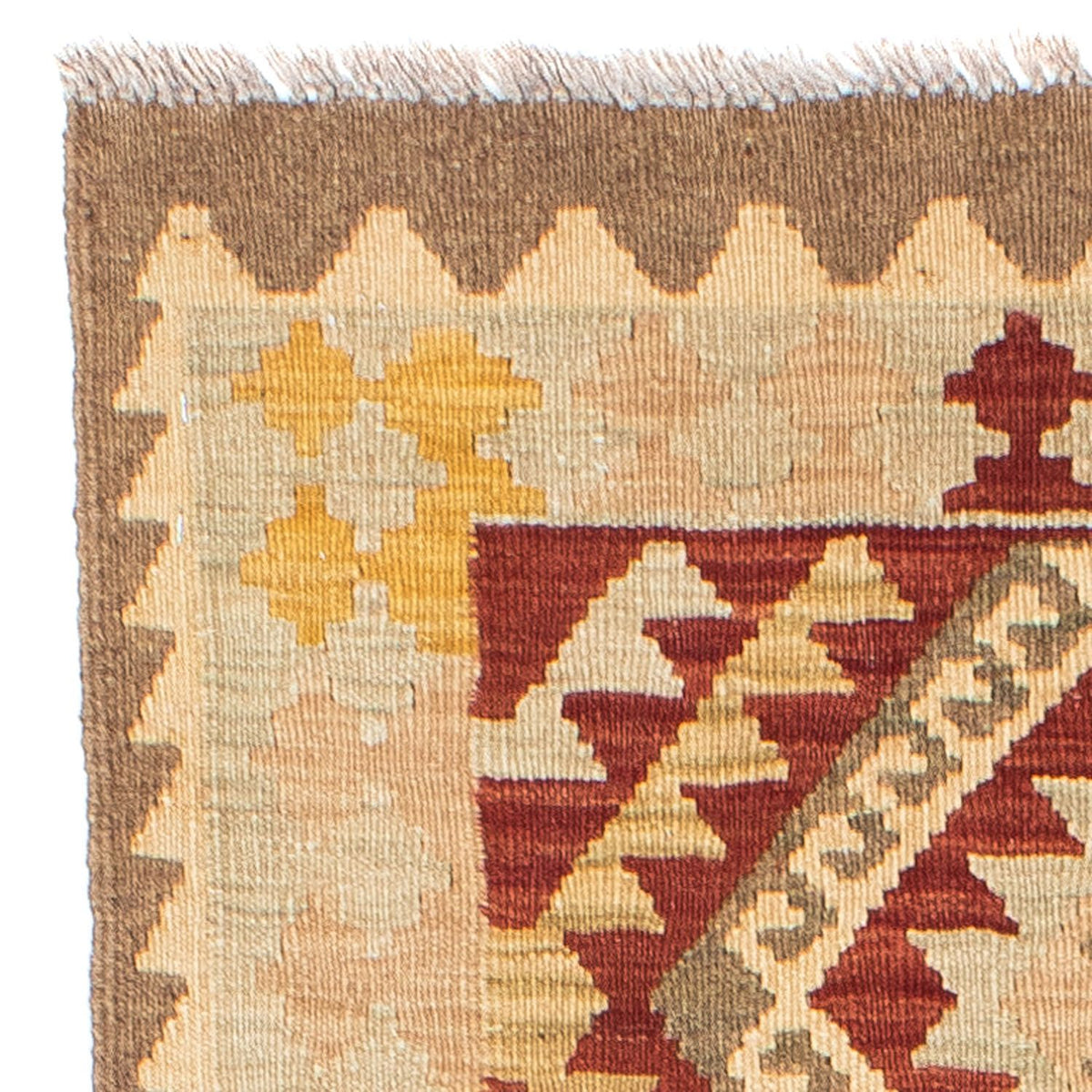 Tapis de couloir Tapis Kelim - Oriental - 198 x 73 cm - beige