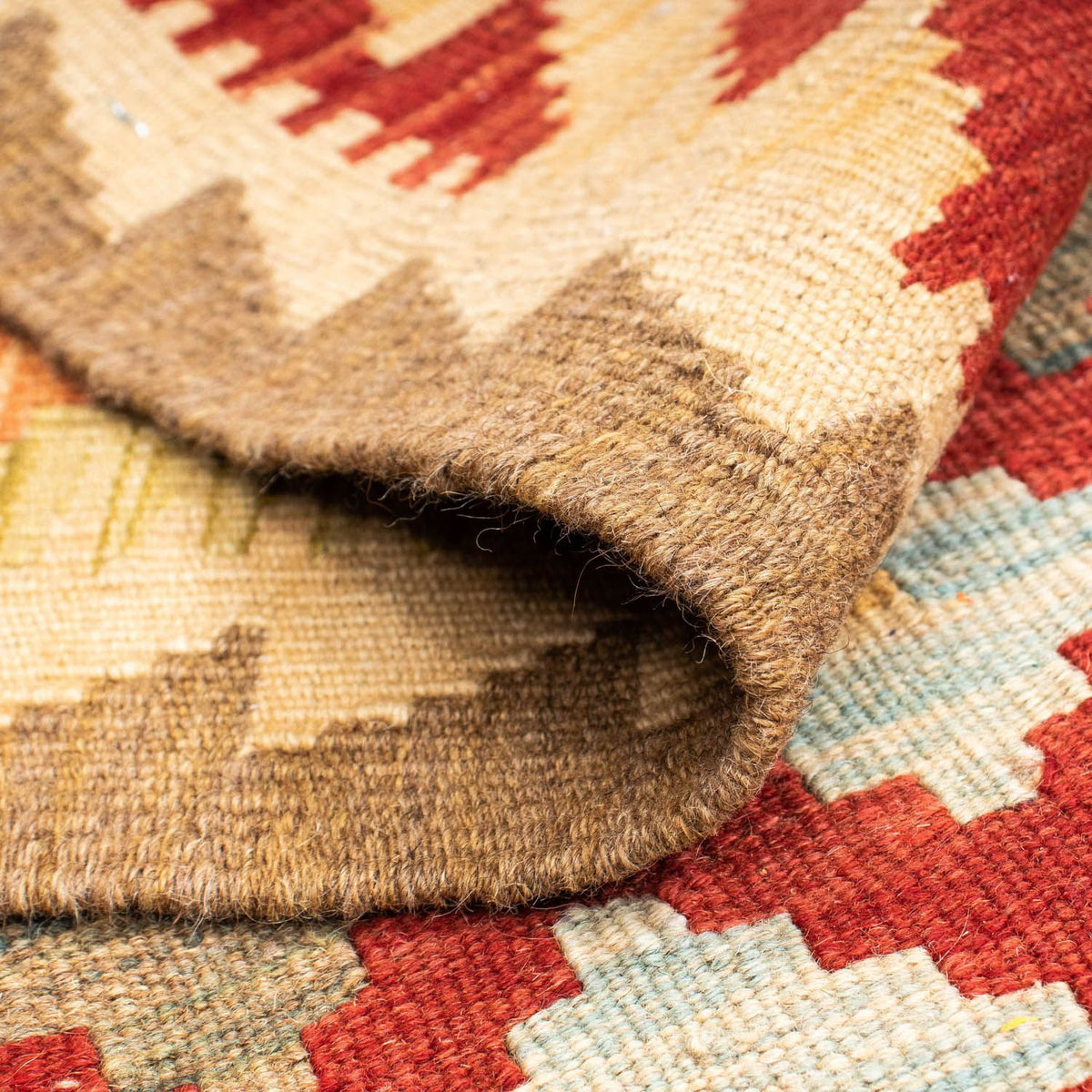 Tapis de couloir Tapis Kelim - Oriental - 195 x 74 cm - rouille