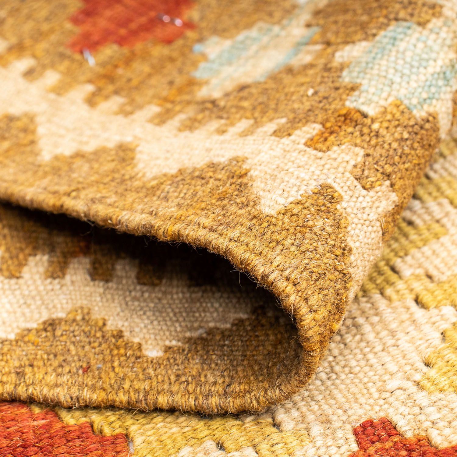 Tapis de couloir Tapis Kelim - Oriental - 202 x 70 cm - beige