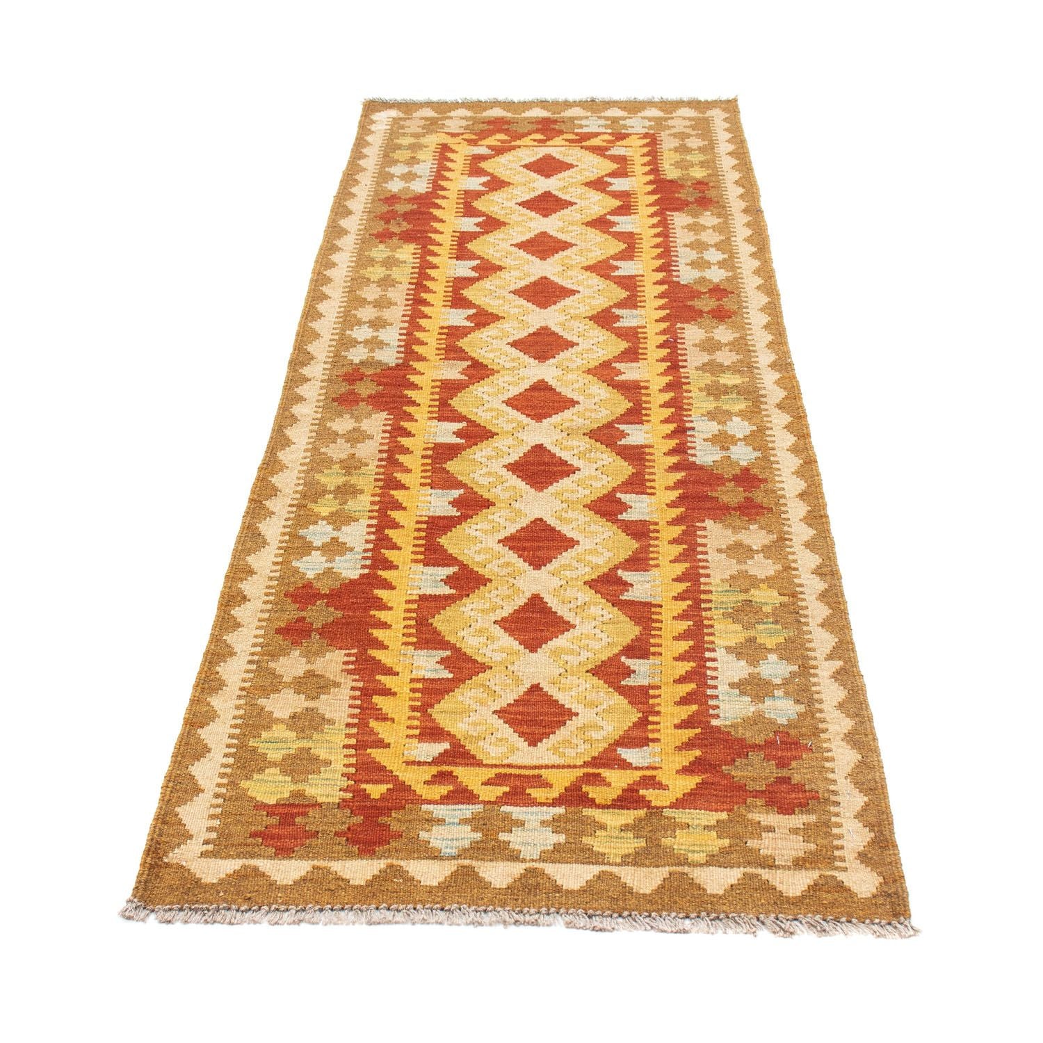 Tapis de couloir Tapis Kelim - Oriental - 202 x 70 cm - beige