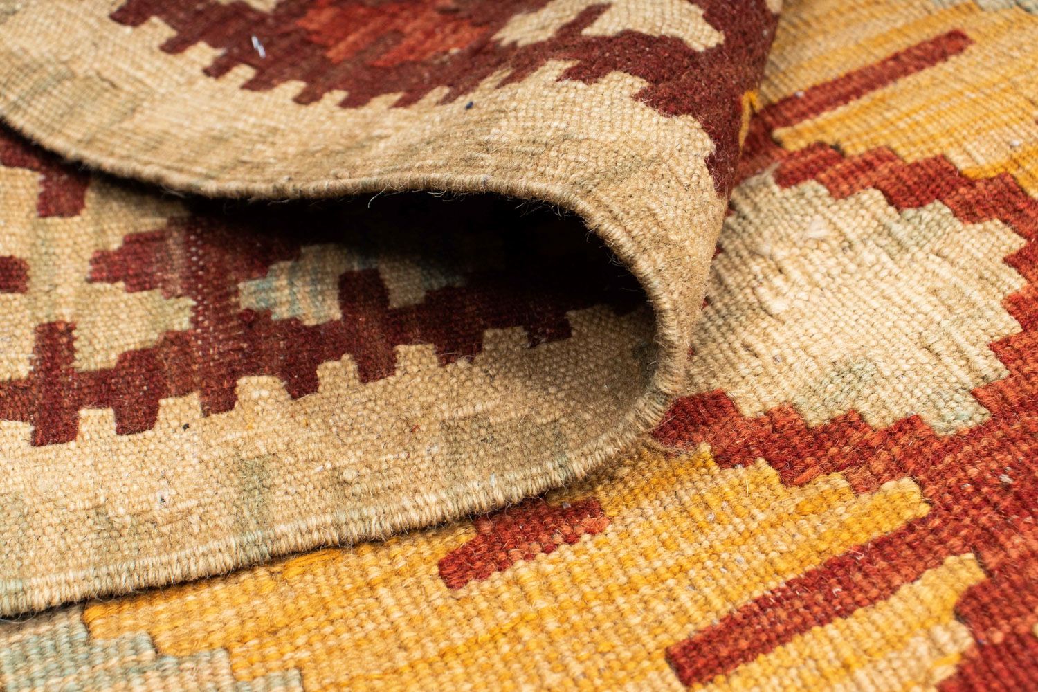 Tapis de couloir Tapis Kelim - Oriental - 198 x 75 cm - beige
