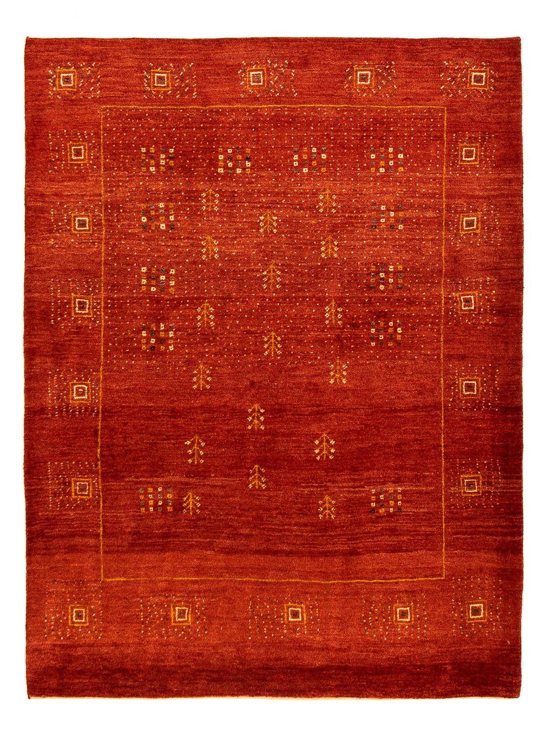 Tapis Gabbeh - Loribaft Persan - 202 x 152 cm - rouge foncé