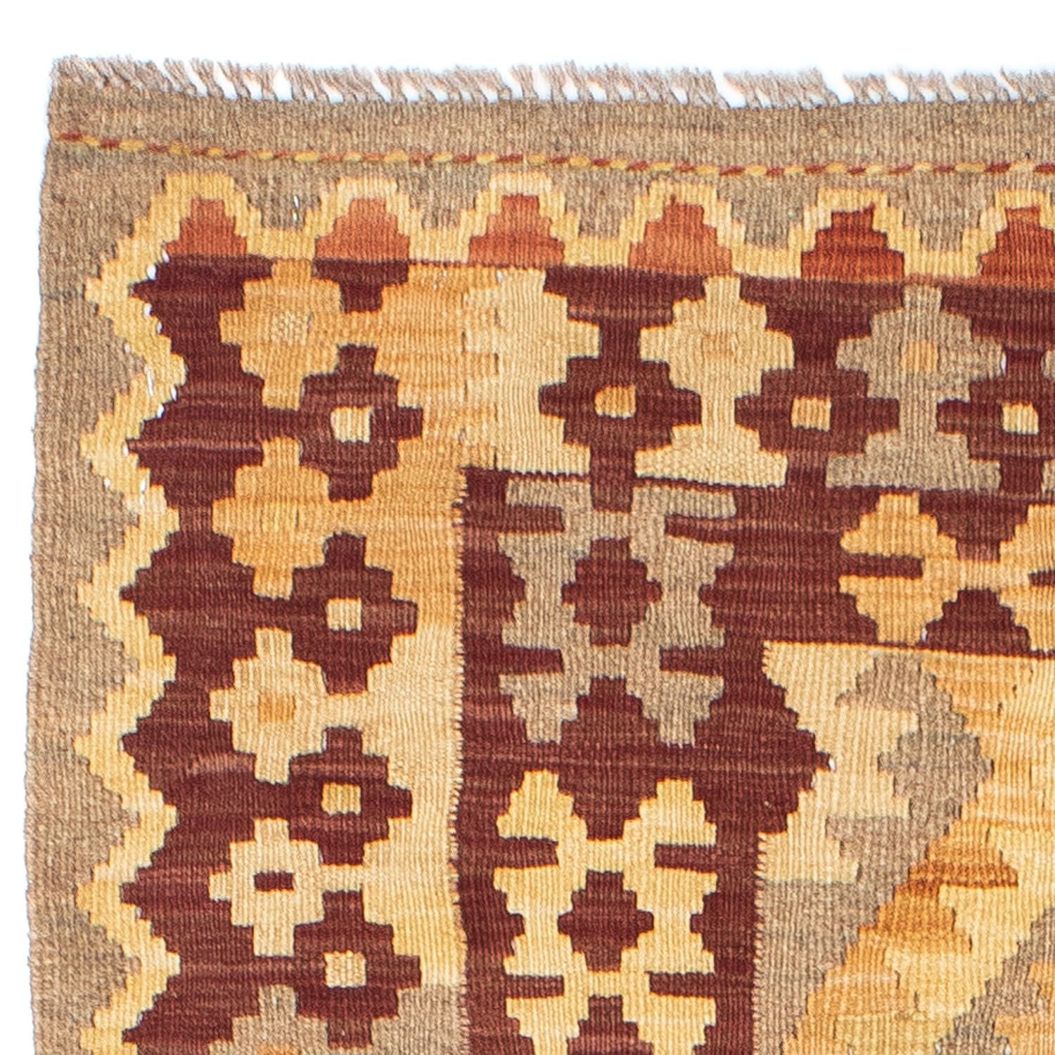 Tapis de couloir Tapis Kelim - Oriental - 195 x 79 cm - marron
